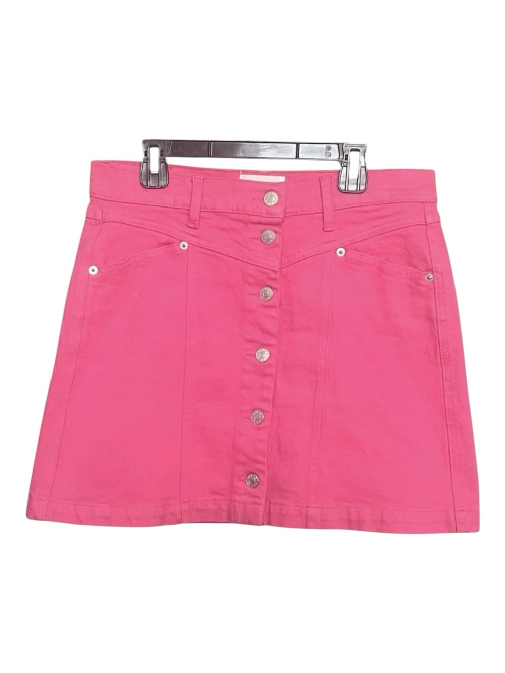 Rails Canyon Pink Preppy Denim Mini Skirt Festival Casual Button Up SZ 27